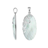 AP-7034-MOP Sterling Silver Designer Pendant With Oval Mother Of Pearl Jewelry Bali Designs Inc